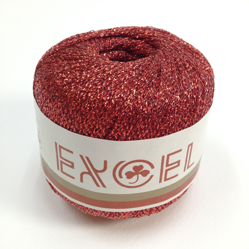 Metallic Yarn, Excel, 20Gm, Red - Ball
